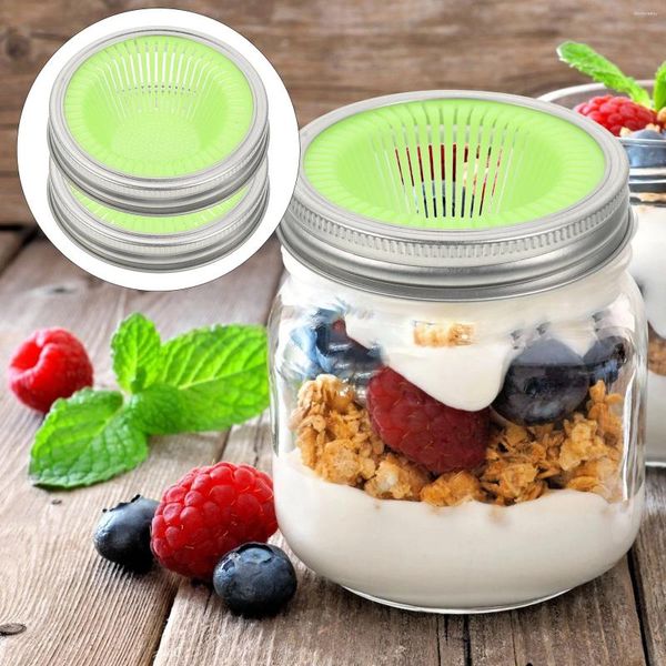 Dinnerware 2 PCs Mason jar tampas de jarros brotando capa de malha Tops Maker para home pp kit brotos