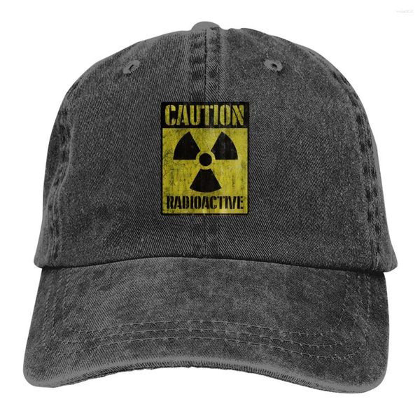Шариковые шапки предупреждают радиоактивный знак с радиационным символом бейсболка для мужчин шляпы женщин защита козырька Snapback