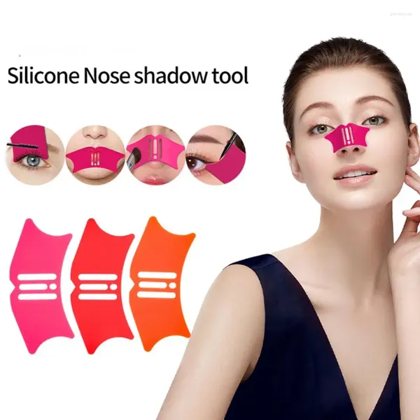 Pincéis de maquiagem de escova de sombra angular sólida Silicone Nare Shadow Contour Auxiliar Tool Soft Baffle Super Eyelash Naturais Divertido K8D5