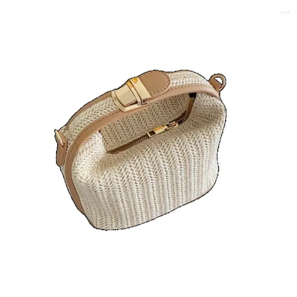 Bolsas de ombro de palha bolsa crossbody para mulheres pequenas bolsas de tricô e bolsa de balde de bolsa praia