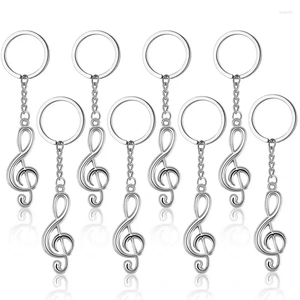 Chaveiros 30pcs Nota musical Chain Chain Metal Music Symbol G-Clef Ring Keychain