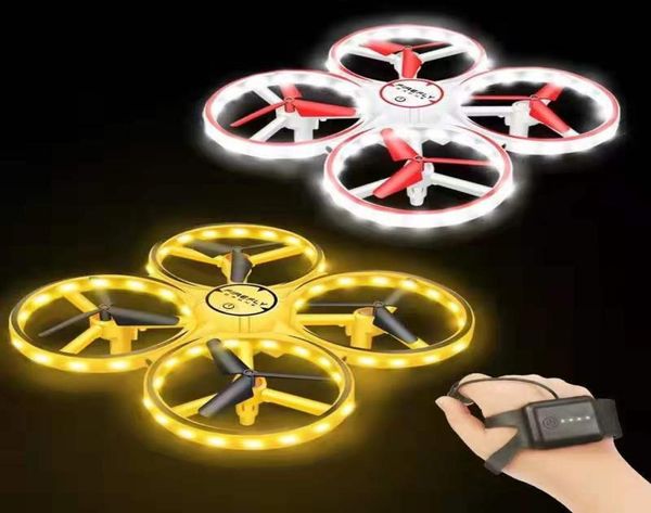 O mais recente 3 em 1 RC Induction Watch Gesture Control Mini OVNE Quadcopter Drone com Levitação LED de LED Indução Aircraf5227229