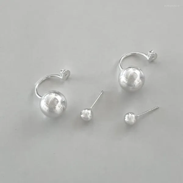 Orecchini per borchie S925 Sterling in argento rotondo per perle palla di moda Oreganti Eleganti per le donne Telefono
