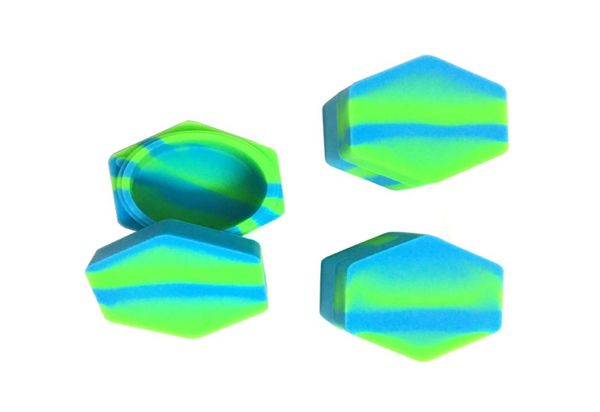Нестаправленное хранение 26 мл силиконового контейнера банка для воска -силиконового шестигранного контейнера 1PCSLOT1738999