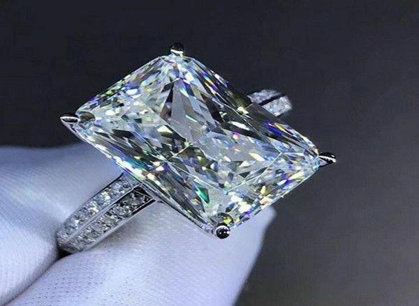 2020 Neue Mode Big Square Crystal Stone Frauen Hochzeit Brautring Luxus Engagement Party Jubiläumsgeschenk Große Ringe