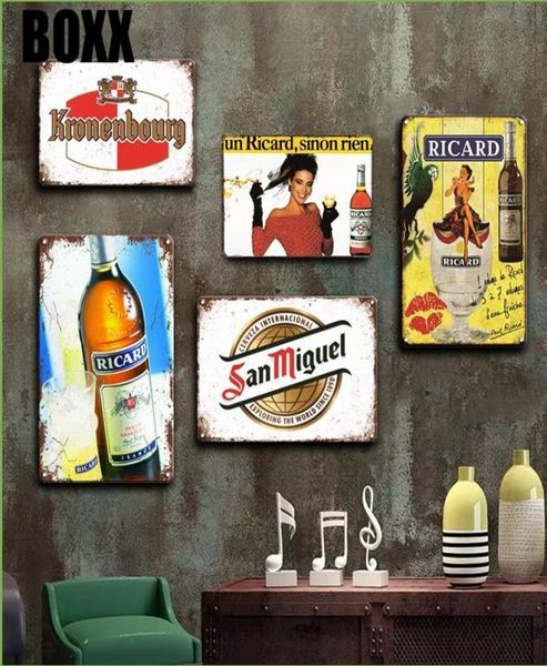 Ricard Beer Metall Blech Zeichen Vintage Havanna Club Poster Metallschilder Antique Irish Pub Bar Cafeteria Küche Kunst Wall Home Decor4237366