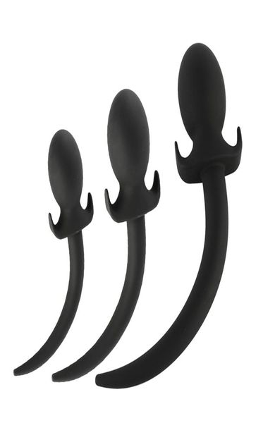 Sex Dog Tail Anal Plug Butt Plugs Silicone Anal Dilator Brinquedos sexuais adultos para massageiro de próstata Man Brinquedo anal erótico para mulher Y12616827