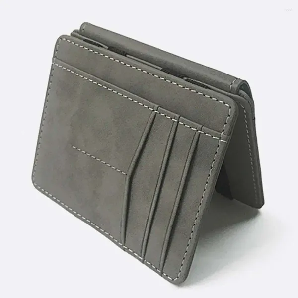 Carteiras Fashion Bank Card Id Titular Pu Leather Magic Wallet Money Clips Men Mini Coin Purse