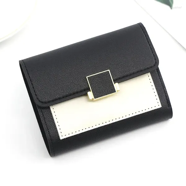 Carteiras 2024 Mulheres de couro Hasp Lady Money Bags Zipper Coin Burse Woman Woman Wallet Id Card Purses Pocket Pocket Pocket