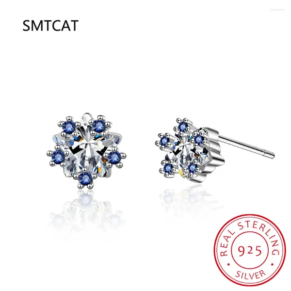 Brincos de garanhão 1ct 6,5 mm D Busal de moissanite colorido 925 STERLING SHIR com jóias de casamento em ouro branco para mulheres