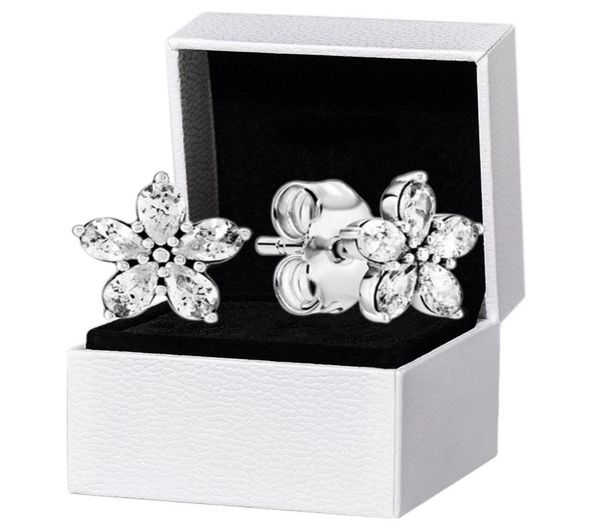 Nuovi orecchini scintillanti a perno di fiocchi di neve 925 set di scatole originali in argento sterling per le orecchini regalo Cr Cryns Womens Party5330648