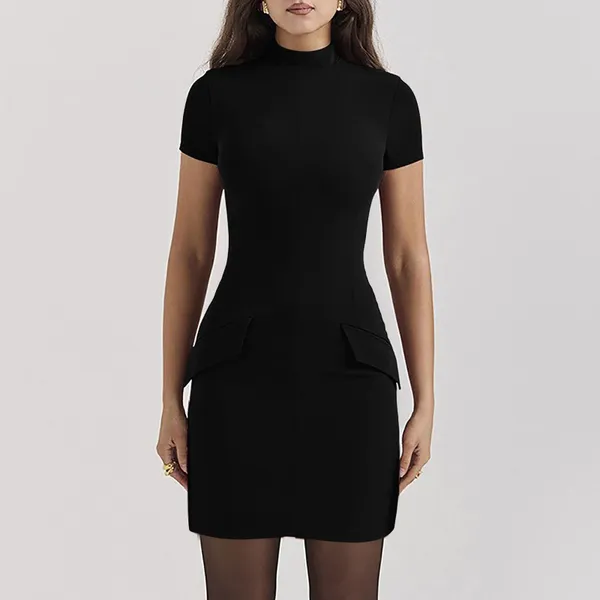 Sıradan Elbiseler Kızlar için En Satış Kadınlar Kısa Kollu Turtle Boyun Bodycon Mini Tank Parti Elbise Ropa Para Mujer