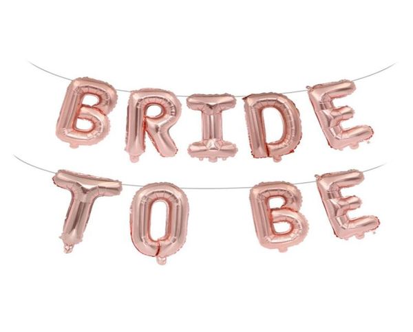 1set 16 polegadas noiva de ouro rosa para ser letra balões folha de balão decoração de decoração chuveiro de chuveiro de noiva Bachelorettes5355940