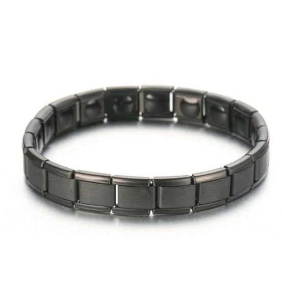 Mens Womens Germanium Stone Titanium Health Relief Expendable Magnetic Bracelet Link Chain8906603
