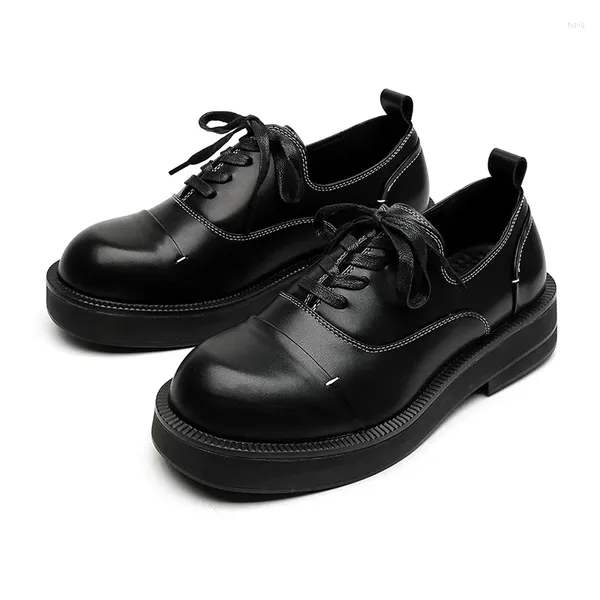 Sapatos casuais estilo britânico homens homens negócios vestido formal cidadão oxfords sapato preto elegante plataforma de couro natural tênis de plataforma