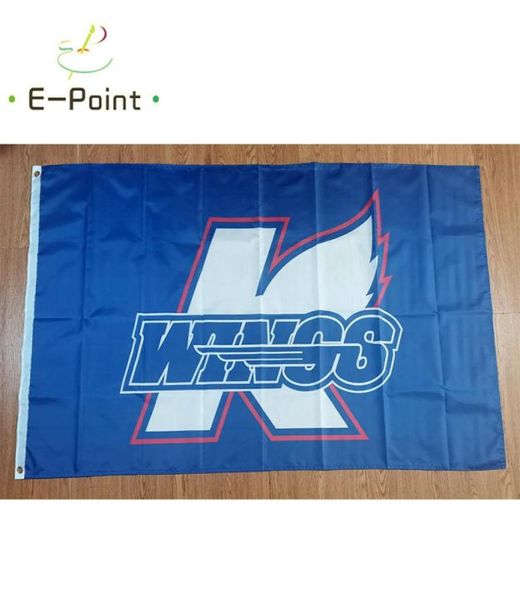 ECHL Kalamazoo Wings Flag 35ft 90cm150cm Decoração de bandeira de poliéster Decoração voando Home Garden Presentes festivos3669457