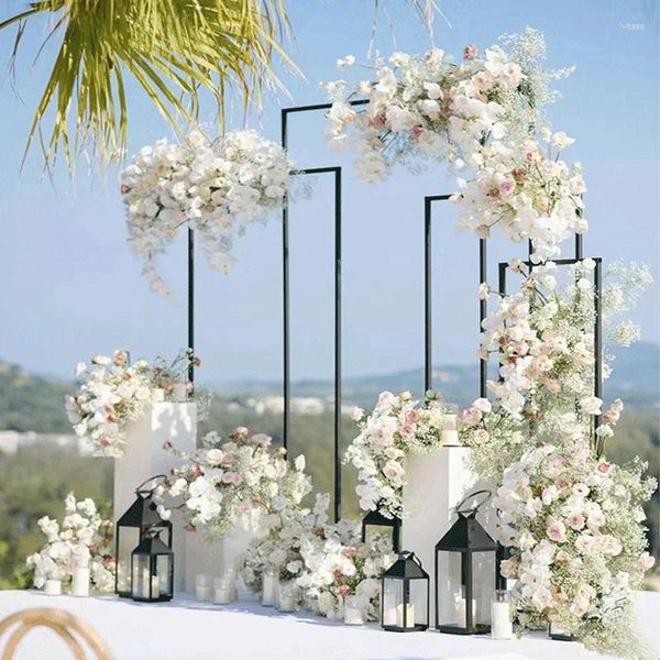 Partydekoration 4 Stcs Blumenbogen Spitze Stoff Bogen Ständer Hochzeit Requisiten Eisen Geometrische Schilder Rack Road Guides Stufe