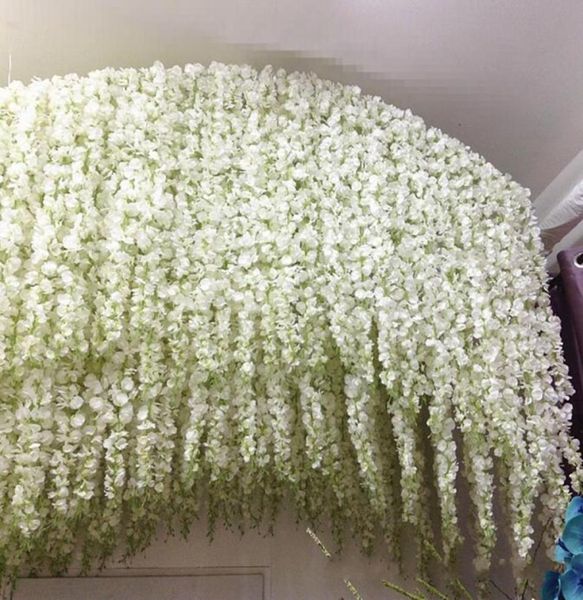 20 renk zarif yapay çiçek wisteria çiçekler asma 34cm ev bahçe duvar asılı diy rattan centerpiece Noel partisi düğün 3317468