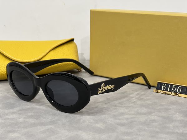 2024 Nuova primavera estate retrò acetato di acetato ovali occhiali da sole per designer femminile futuristico gatto eye strano per occhiali da sole UV tavola di alta qualità 6150