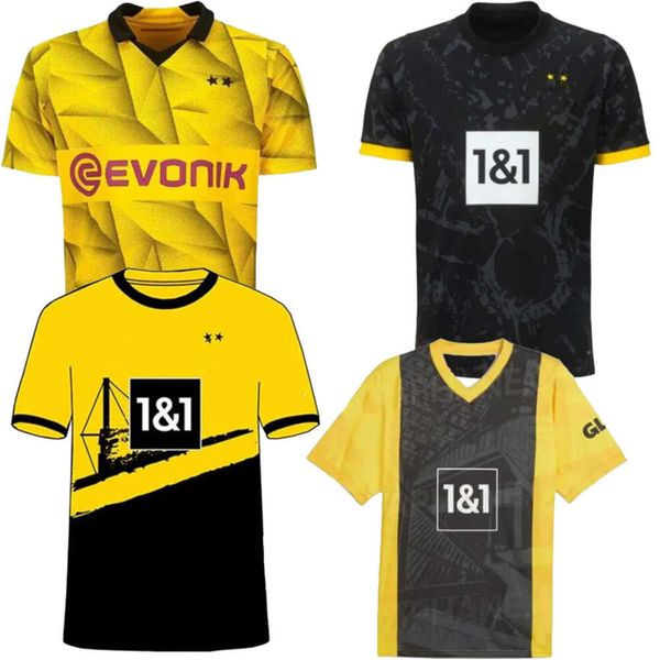 Kids Dortmunds 23 camisas 24 kit de futebol quarto 4º especial Sancho 2023 2024 Cup Trikot 50º aniversário Camisa de futebol para casa fora do terceiro Haller Reus Moukoko 20 20 20