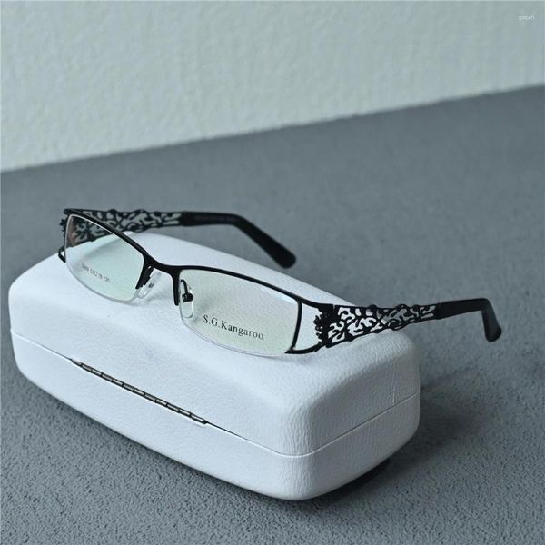 Occhiali da sole Vazrobe Women Elegant Womenes Reading Glasses Semi Semoless Eyecys Frame Female Sallow Temple Spectacles per prescrizione ottica