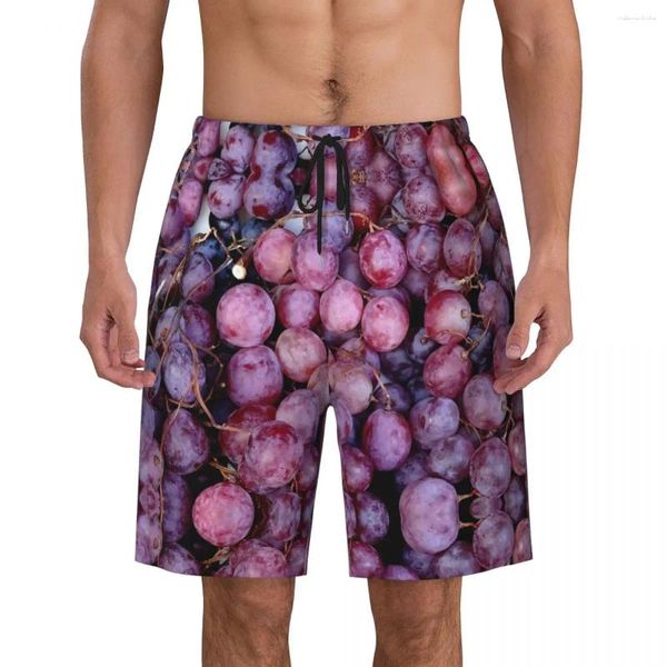 Pantaloncini da uomo uva 3d frutta stampa palestra estate divertente sport surf beach uomo rapido asciugatura casual personalizzate tazze da nuoto più dimensioni