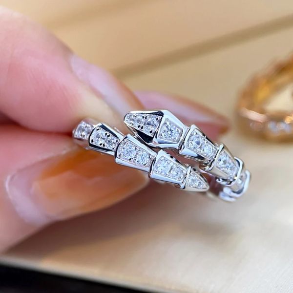 Дизайнер кольца кольцо кольцо aaa кубическая циркония змея Регулируемые кольца оригинальное качество модное подиумное кольцо для женщин бренд любителей ювелирных изделий Подарки кольцо любовного кольцо для мужчины
