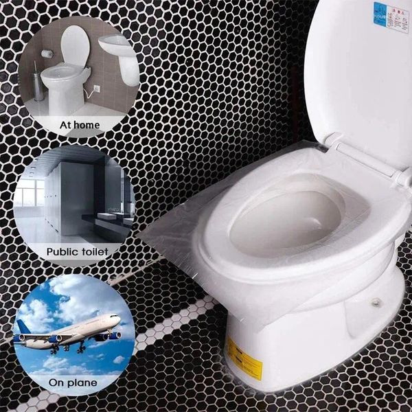 Tampas de assento no vaso sanitário 50pcs almofada descartável limpa e higiênica capa de viagem ao banheiro público