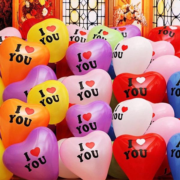 Partydekoration 50/100pcs Ich liebe dich herzförmige Latexballons Hochzeit Valentinstag Geständnisse Heliumzubehör