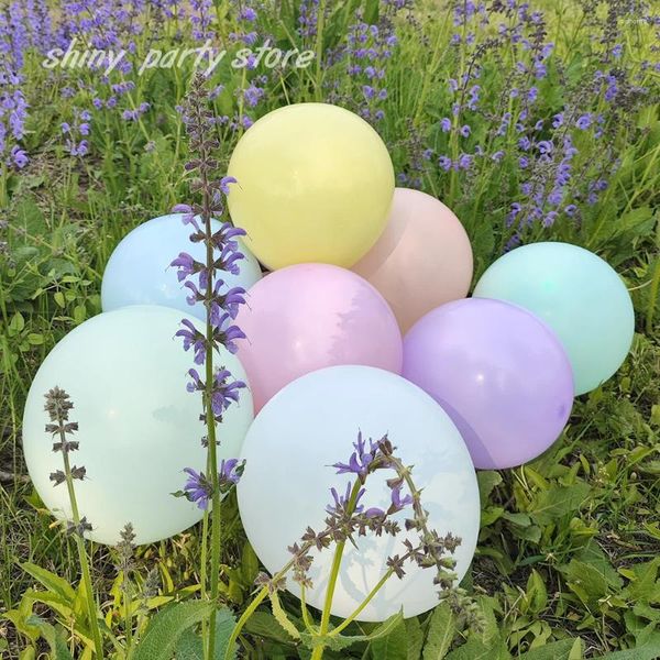 Decoração de festa 50pcs 12 polegadas Macaron LaTex Balão pastel Candy Decorações de aniversário de casamento de Natal Air Globos