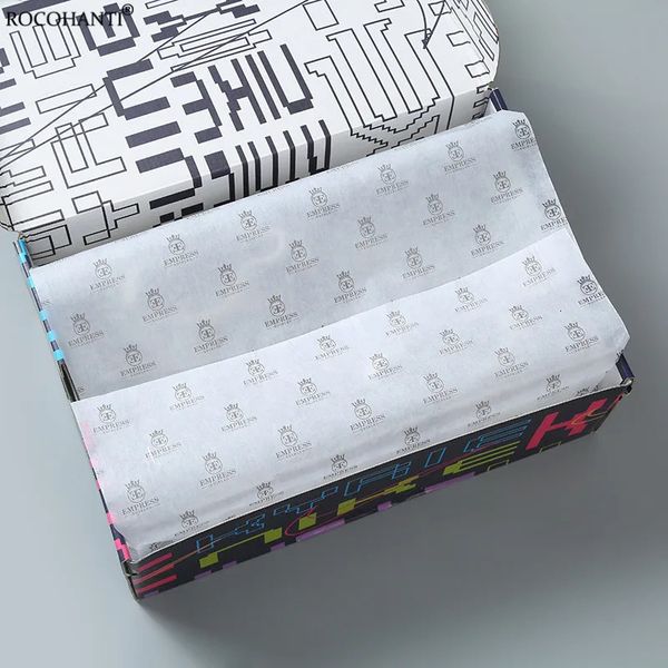 100 fogli di carta tissutale personalizzata con carta da avvolgimento bianco rosa nero stampato per imballaggi Wrap regalo bouquet di fiori 240423