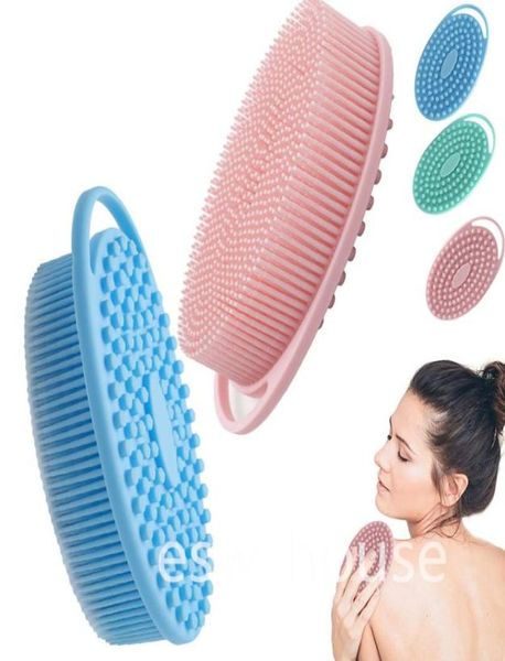 Scrubber di corpi silicone Loofah a doppia faccia esfoliante per vasca da bagno per la doccia spazzole per bambini per bambini donne donne2461920