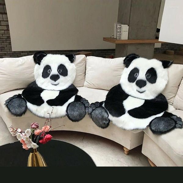 Tappeti tappeti stampati in panda adorabile tappeto imitazione per capelli animali tappeti per la casa soggiorno