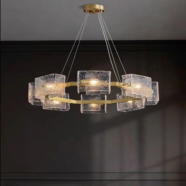 Moderne LED -Wellenkristalldecker Krachen Leuchter Luxus Anhänger Licht für Wohnzimmer Restaurant Hanging Lamp Home Decor Lustre