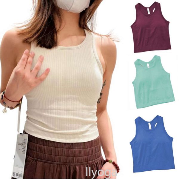 Lu Ebb To Street Tank Top Top Vest с мягкими женщинами леггинсов тренировочные йога вязаный вязаный жилет Lu