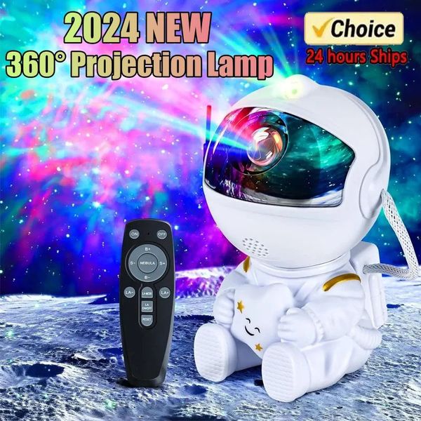 Galaxy Star Astronaut Projector LED Night Light Starry Sky Porjectors Lampe Dekoration Schlafzimmer Zimmer dekorativ für Kinder Geschenke 240419