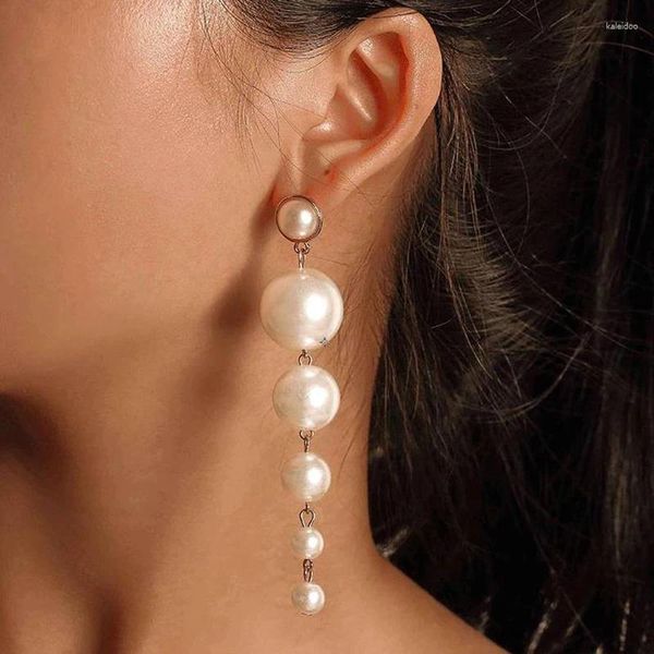 Dangle Ohrringe Vintage Pearl Drop für Frauen Lange Quasten elegante luxuriöse Temperament Pierce Metall Anhänger Accessoires Schmuckgeschenke