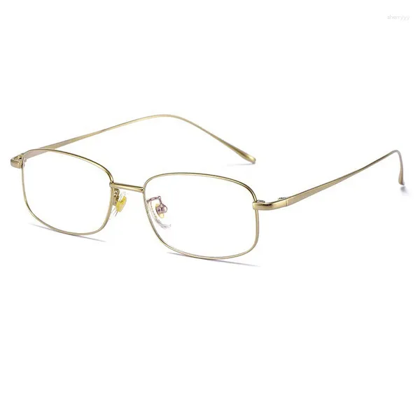 Sonnenbrillen Frames Ultra -Licht reines Titan Retro kleiner goldener Drahtrahmen Gläser hochwertiger handgefertigter optischer Brillen für Frauen