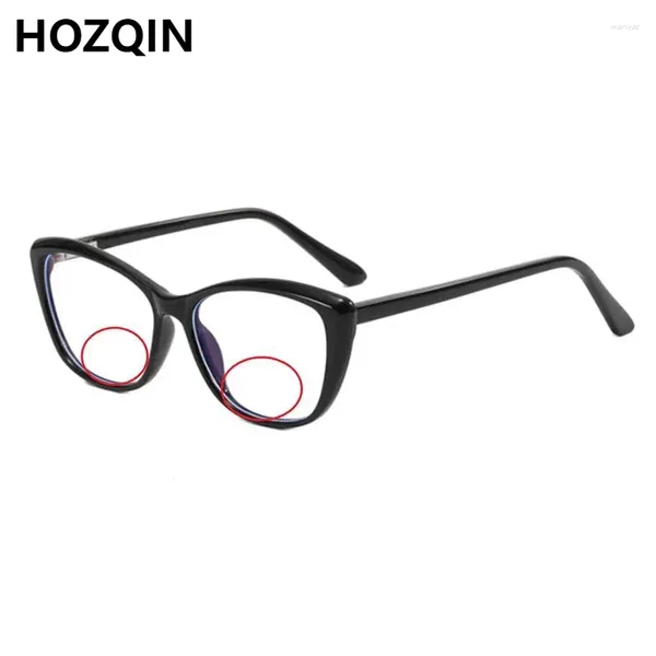 Occhiali da sole Donne TR90 Occhi di gatto Bifocali Bifocali Lettura Mentifier Femmina guarda vicino agli occhiali molto presbiopici Ladies Hyperopia Spectacles