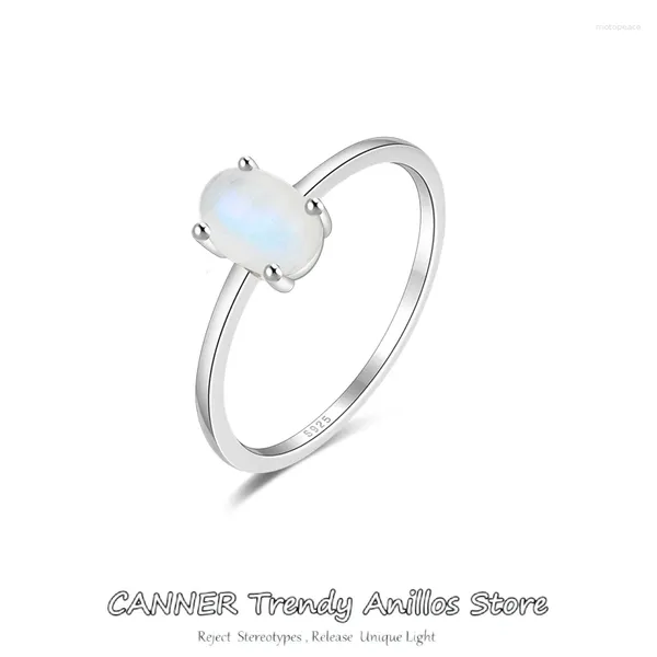 Anelli a grappolo Canner Opal Egg Aning Engagement ovale per le donne 925 Sterling Silver Vintage Wedding Besta Gioielli Minimalista Accessorio