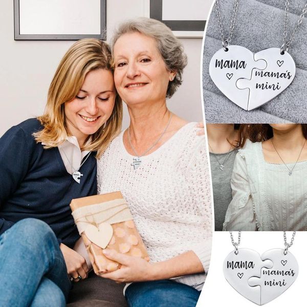 Catene Madre e figlia Collana Forma del cuore Regalo femminile Festa Mother's Love Gioielli di moda