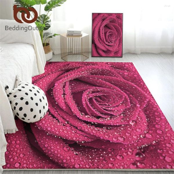 Tappeti lettiera rosa in grande per soggiorno 3d stampato per bambini giocate tappeto pografia tappeto 152x244cm floreale tapete