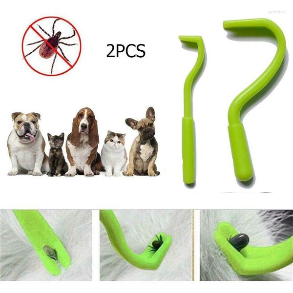 Köpek giyim 2pcs/set Pet Tene Çıkartma Aracı Pire Hook Cat Tımarlama Malzemeleri Pire kaldırma araçları cımbız aksesuarları