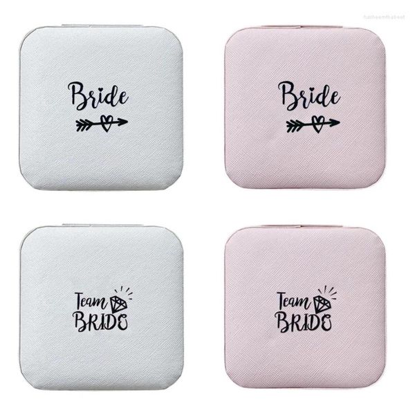 Bolsas de jóias Brias de colar Rings titular equipe Bride Box Bachelorette Party Party Bridesmaid Proposta Casos de proposta