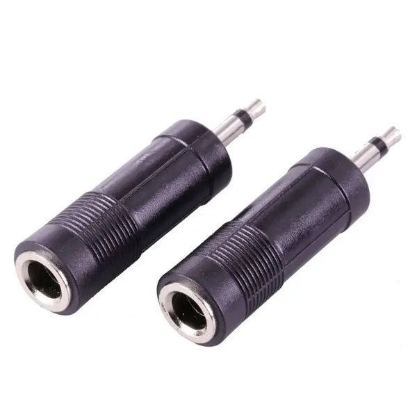 3PCS JACK 6.35, um 3.5 Adapter Nickle Lautsprecher Plug 3,5 mm Mono -Stecker hochwertiger Kunststoff -Audioanschluss