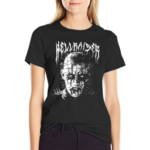 Frauen Polos Black Metal Pinhead T-Shirt White T-Shirts für Frauen Grafikoberteile