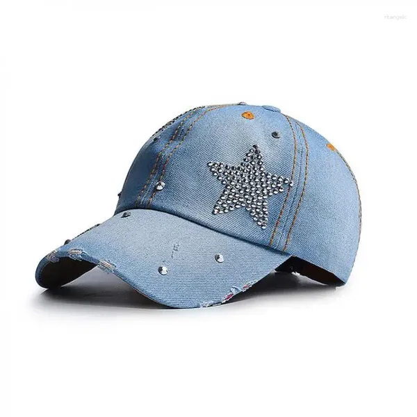 Ball Caps Baseball Cap Женщины весна лето -ковбойская звезда Denim hat hat gorean Vintage Sunshade