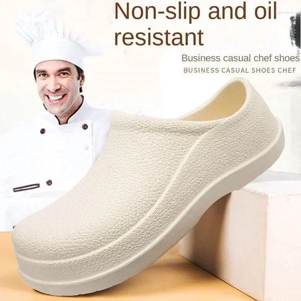 Sandálias 2024 Sapatos de chefs casuais não deslizantes masculinos