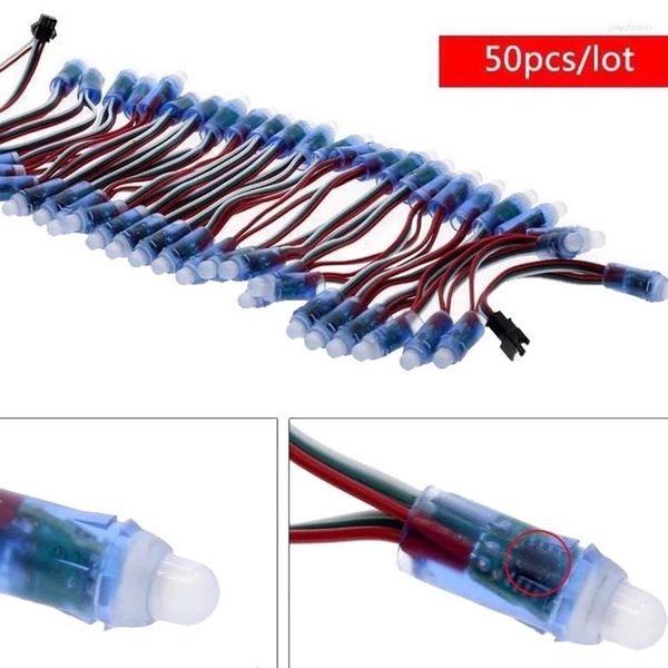 Stringhe 50pcs/lotto DC5V WS2811 Modulo di luce pixel LED a LED a colori da 12 mm 10 cm IP68 WATTERFROUT RGB Digital