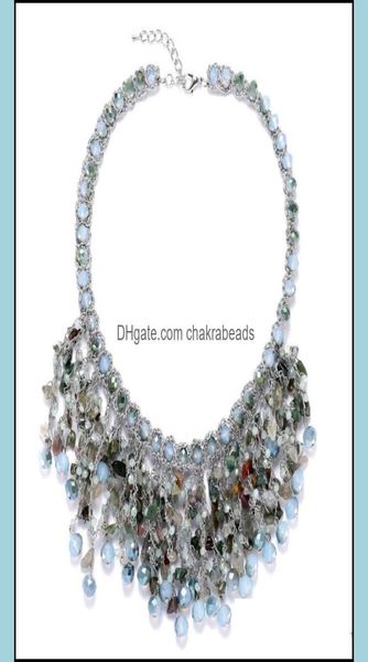 Catene Collane Pendenti Gioielli Manuale lavoro Crined Crystal Falling Collace Collana alla moda Donna Gift Drop Deli DHQVO6395353